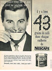 Publicite Advertising   1961   Nescafe  Café Extrait En Poudre