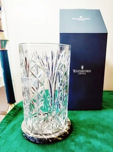 Waterford Crystal Ah Chara Failte Hurricane Lamp W/Marble Base 8 3/4" New In Box - Picture 1 of 3