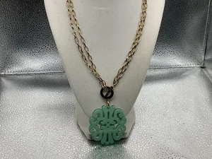 Neu ohne Etikett! Zenzii Resin "Just Scroll with It" Anhänger Statement Halskette Mintgrün - Bild 1 von 5