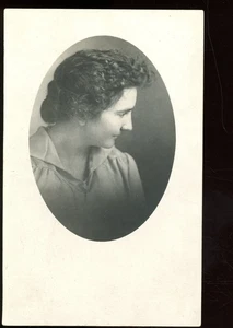REAL PHOTO-woman-Allie Moore-this must be her best side-name on back - Picture 1 of 1