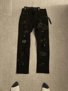 Authentic Unisex Black Amiri Bandana Jeans Size 30 New - Picture 1 of 5