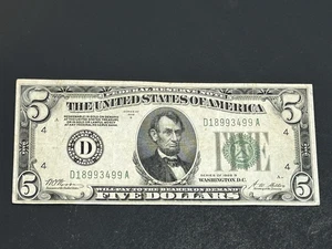 1928 B $5 Federal Reserve Note US Bill LOW Shipping!!! - Picture 1 of 2