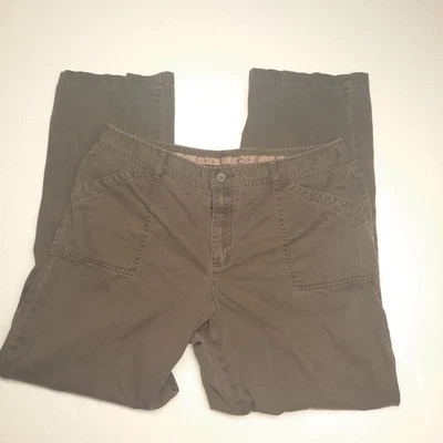 Pantalones Caribbean Joe Let Go Estilo Clásico Mujer Marrón Algodón Talla 16 35W x 30L Foto 1 de 4