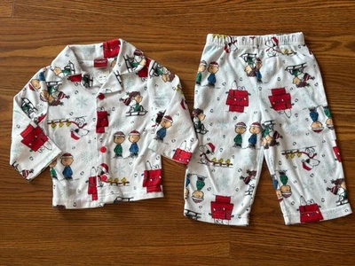 Juego de pijama de Navidad PEANUTS 18 meses Snoopy Charlie Brown Foto 1 de 4