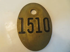 Massives Messing 3" x 2" Bauernhof Milchkuh Nummernschild Vintage doppelseitig # 1510 - Bild 1 von 3