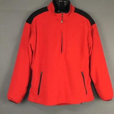 Jaqueta masculina FootJoy DryJoys média vermelha preta quarto de zíper golfe camisa de vento pulôver - Imagem 1 de 4