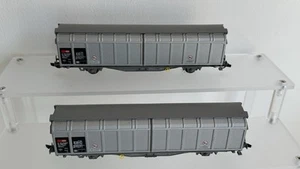 Roco HO SBB Grey Sliding Wall Wagons x2 - Picture 1 of 6
