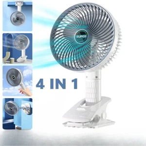 USB Desk Cooling Fan 3 Speeds 8 Inch Clip On Quiet Portable Table Fan Portable - Picture 1 of 23