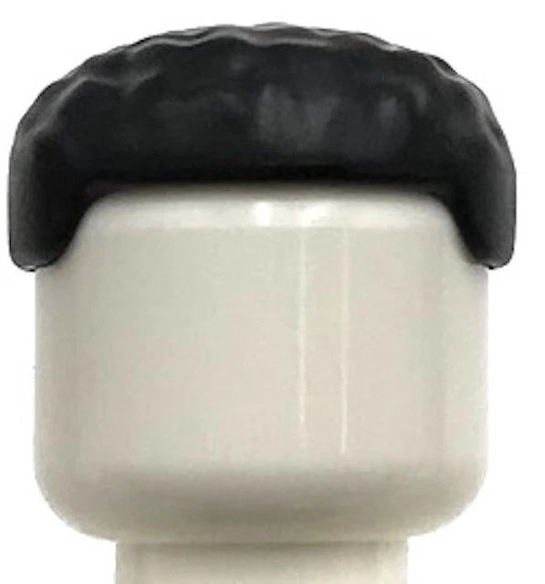 Lego New Black Minifigure Hair Male Just on Top Part - Image 1 of 1