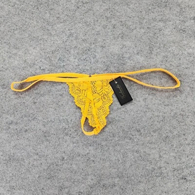 Bragas Fredericks of Hollywood para mujer XL Zina tanga de encaje amarillo Foto 1 de 4