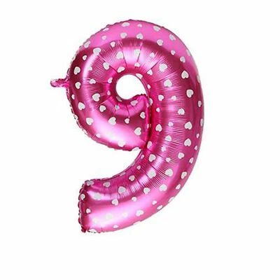 Pink Foil Balloon Number 9 Birthday Age Party Wedding Inflatable Banner Decor - Image 1 of 2
