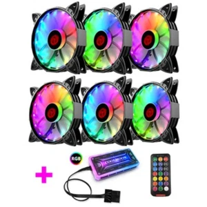 PC RGB for Case Fans 120mm High Airflow Quiet Adjustable Colorful Fans for Compu - Afbeelding 1 van 12