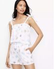 Loft Nwt Seashell Bow Strap Pajama Cami And Shorts Set - White - Size X Small