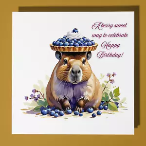 Capybara - Birthday Card Envelope - Personalised card - Friend Sister Mum Dad - Picture 1 of 10