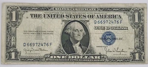 1935 D US 1 Dollar Banknote - Silver Certificate; Blue Seal; No Motto - P#416D1 - Picture 1 of 7