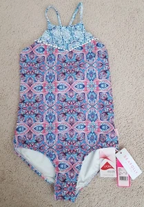 NWT Seafolly Big Girls' Boho Tile Tank One Piece Swimsuit, Size 10, Rose Tile - Picture 1 of 6