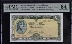 Northern Ireland 1 Pound 1971 P 64 c Choice UNC PMG 64 - Picture 1 of 3