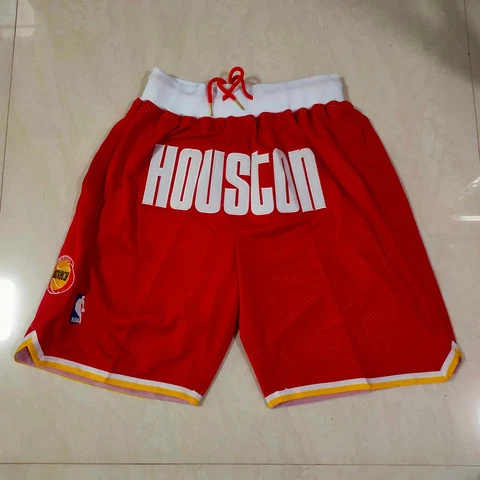 Hot sale Houston Rockets Men’s Red with Pockets Basketball Shorts Size:S-XXL Cover