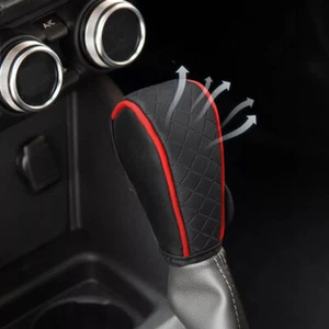 Car Gear Hand Shift Knob Cover Leather Handbrake Non-Slip Protective Accessories - Picture 1 of 13