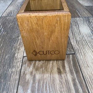 New ListingCutco Utensil Box Block Honey Oak Caddy Container Holder Made In Usa 4 x 4 x 5â€�