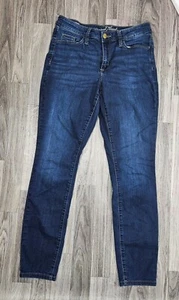 Universal Thread Womens Size 2 / 26 R Mid Rise Skinny Whiskered Denim Blue Jeans - Picture 1 of 12