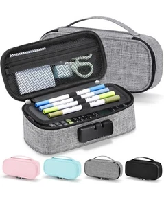 Cute Pencil Case with Lock for Boys and Girls, Soft Large Capacity Pencil Cas... - Picture 1 of 5