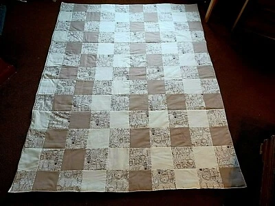 COUNTRY COTTAGE WILD AFRICAN SAFARI ANIMALS FLANNEL PATCHWORK THROW QUILT - NEW - Image 1 of 2