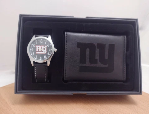 New York Giants NFL Black Watch And Wallet Gift Set - Free Shipping Cover