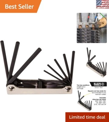 9-Piece Folding Hex Key Set by Klein Tools - Reliability in Pocket Size - Image 1 of 4