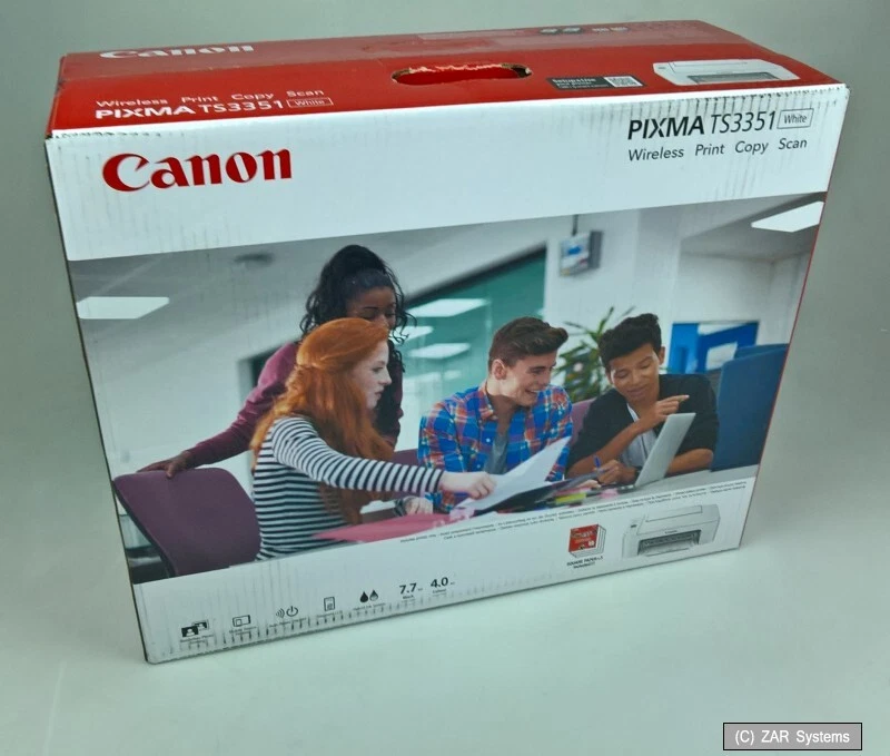 Canon PIXMA TS3350 Farbtintenstrahl-Multifunktionsgerät-WLAN-Print App neu Weiß - Bild 1 von 1