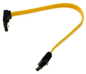 20cm DeLock SATA II 3 Gb/s Kabel | nach oben gewinkelt / gerade | Metall Clips | - Bild 1 von 2