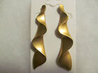 BIG 3&quot; RUNWAY COUTURE STATEMENT MATTE FINISH MODERNIST HI END CLIP ON EARRINGS