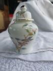Vintage Japanese Temple Jar (covered Ginger) With Bird And Blossom. Perfect Cond