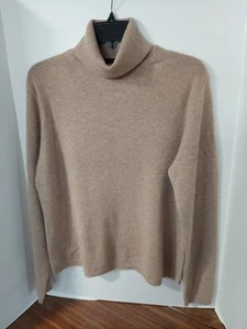 Croft & Barrow 100% Cashmere Tan Pullover Turtleneck Sweater Wms Sz Lrg L/S - Picture 1 of 12