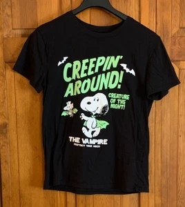Camiseta negra de Halloween de manga corta Peanuts para mujer con etiqueta Snoopy talla L - Imagen 1 de 4