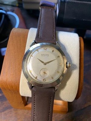 Reloj de cuerda manual vintage GRUEN 415 esfera Pie Pan suizo 1956 Foto 1 de 4