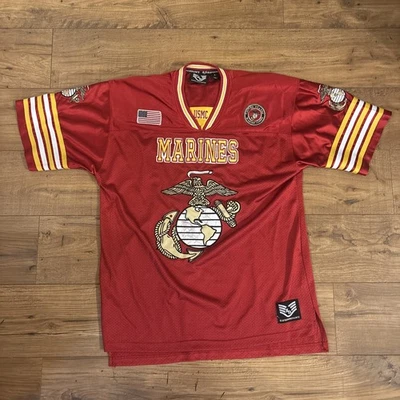 Rapid Dominance Red USMC US Marine Corps Jersey Embroidered - Large Tall - Image 1 of 4