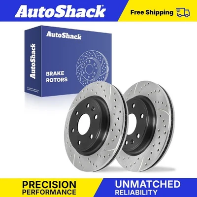 Front Drilled Slotted Brake Rotors for GMC Acadia 2009-2017 Chevy Traverse Foto 1 de 4