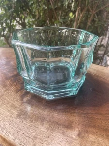 VTG Light Green MCM Indiana glass octagon candy dish 8 Sided Heavy Bowl - Picture 1 of 6