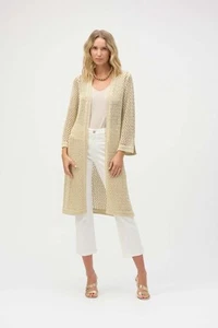 Joseph Ribkoff Gold Knitted Longline Cover Up 252904 Size XXL RRP £255.00 - Picture 1 of 5