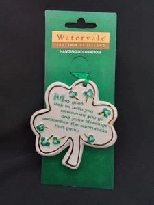 WATERVALE DUBLIN IRELAND ART SHAMROCK CHRISTMAS ORNAMENT NEW BLESSING GOOD LUCK - Picture 1 of 14