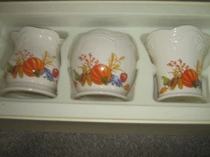 Lenox 3er Set Porzellan Kürbis Windlichter - Bild 1 von 2