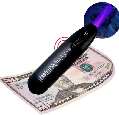Detector de dinero portátil 2 en 1 UV más luz cabeza magnética moneda azul estándar Foto 1 de 4