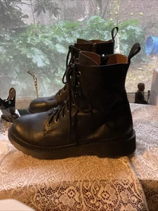 SANDLER Leather /Black /Combat /High /Ankle Boots /Heel Size 40/9.5 NEW - Picture 1 of 14