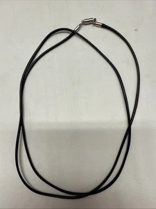 Black Leather Rope Necklace Long 35” - Afbeelding 1 van 4
