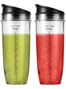 ( 2 Pack ) 32 OZ Cup with Sip N Seal Lids Compatible with Nutri Ninja Auto-iQ - Picture 1 of 2