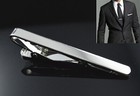 Silver Metal Tie Clip Holder Clasp 50mm Mens Bar Pin Plain New