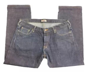 Pantalones de mezclilla Strivers Row & Co con ribete botón recto mosca desgastados talla 40x30,5 - Imagen 1 de 11