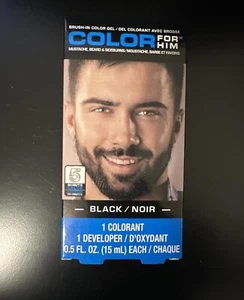 SET OF 3 Color For Him Mens Facial Hair Dye Black Mustache Beard Brush In- - Picture 1 of 6