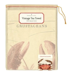 Cavallini & Co. Crustaceans Vintage Style Cotton Tea Towel - Picture 1 of 7